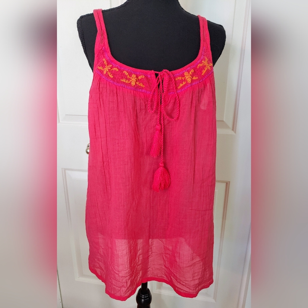 Old Navy Coral Sleeveless Gauze Blouse Size L